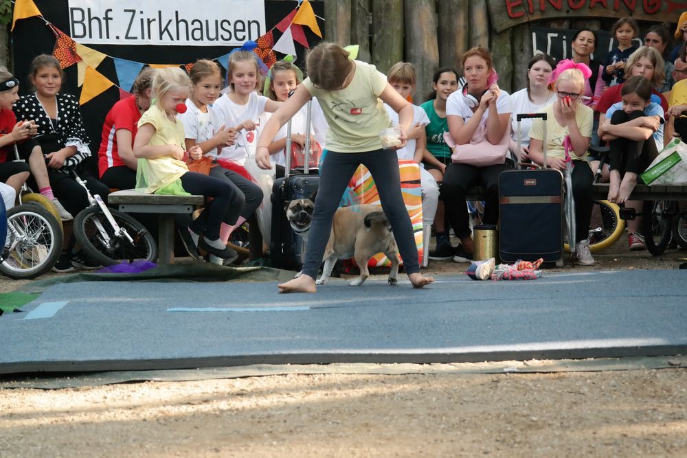 Peaches mit Hund